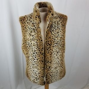 Fuda Studio reversible vest leopard print & solid
